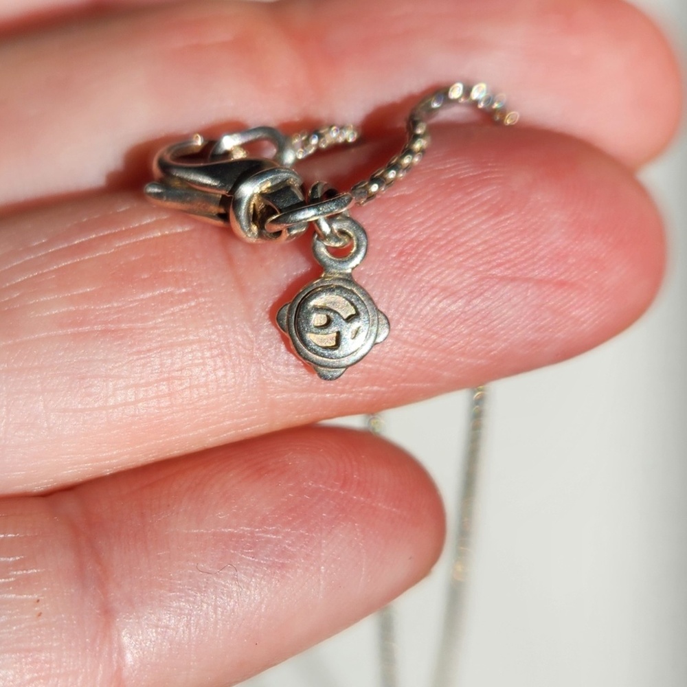 David Yurman Sterling Silver Diamonds Heart Necklace, preloved - Picture 8 of 9